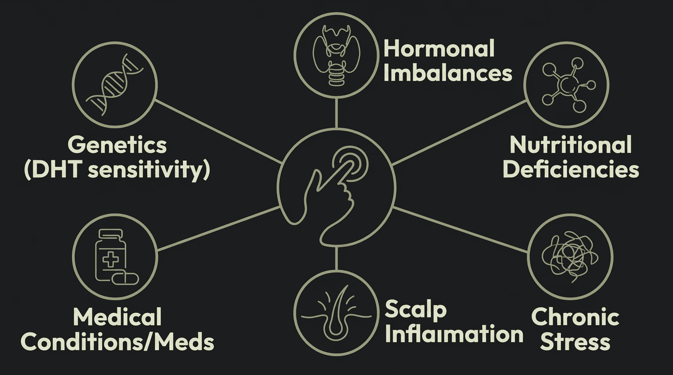 Structured clinical imaging interface illustrating scalp and follicular observation support